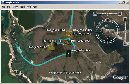 Google Earth with my GPS data