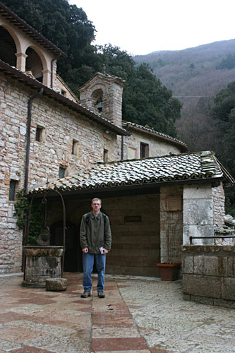 Jason at hermitage in Assisi
